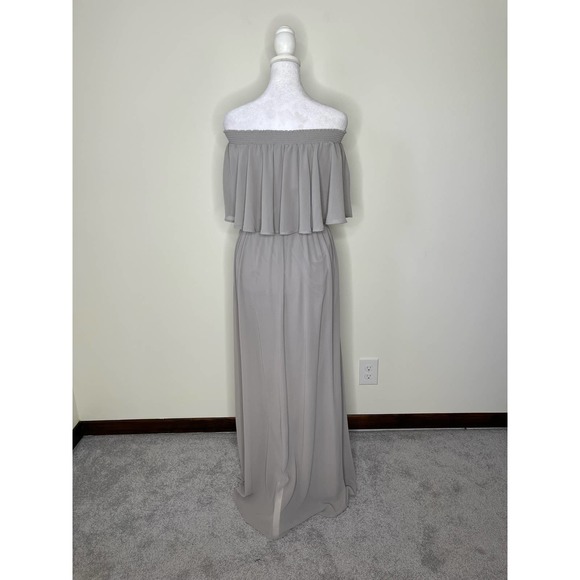 Show Me Your Mumu Women's Gray Hacienda Off Shoulder Maxi Dress size Small - Picture 7 of 10